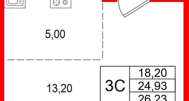 Студия, 24 м²