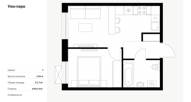 1-к. квартира, 32&nbsp;м²