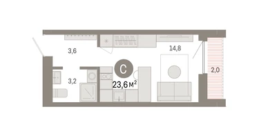 Студия, 23&nbsp;м²