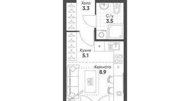 Студия, 21&nbsp;м²