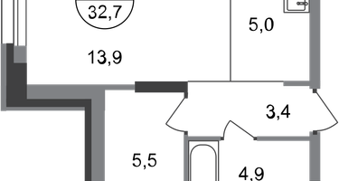 Студия, 32&nbsp;м²