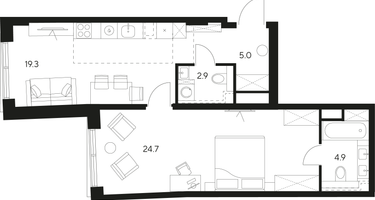 Студия, 56&nbsp;м²