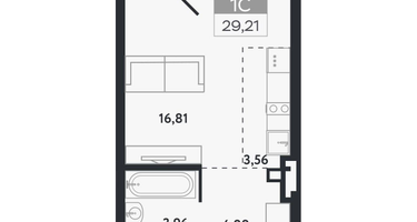Студия, 29&nbsp;м²