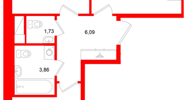 2-к. квартира, 51&nbsp;м²