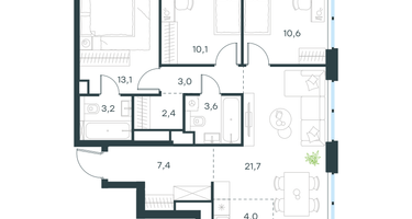 4-к. квартира, 79 м²