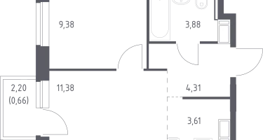 Студия, 33&nbsp;м²