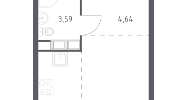Студия, 24&nbsp;м²
