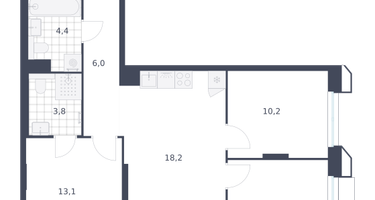 3-к. квартира, 73 м²