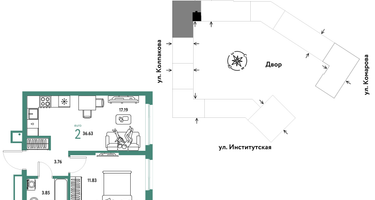 Студия, 36&nbsp;м²