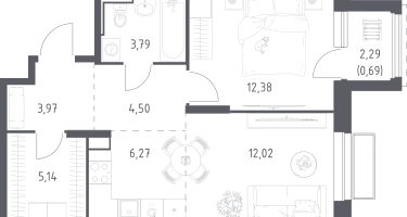 Студия, 48&nbsp;м²