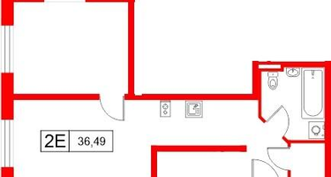 1-к. квартира, 36&nbsp;м²