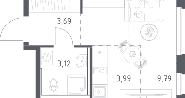 Студия, 20&nbsp;м²