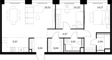 Студия, 72&nbsp;м²