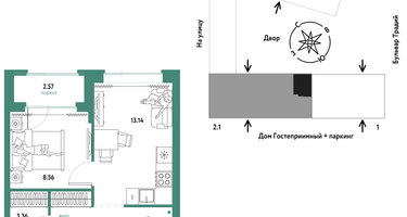 2-к. квартира, 38 м²