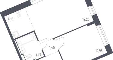 Студия, 40&nbsp;м²
