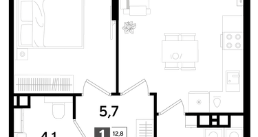 1-к. квартира, 44&nbsp;м²