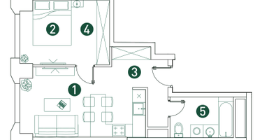 2-к. квартира, 41&nbsp;м²