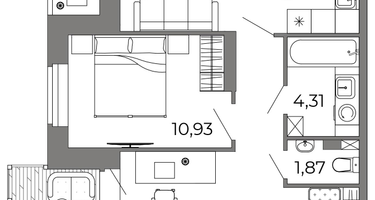 Студия, 55 м²