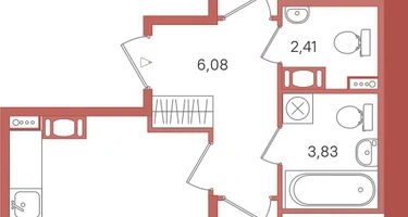 2-к. квартира, 60&nbsp;м²