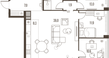 4-к. квартира, 107 м²