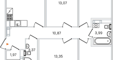4-к. квартира, 99&nbsp;м²