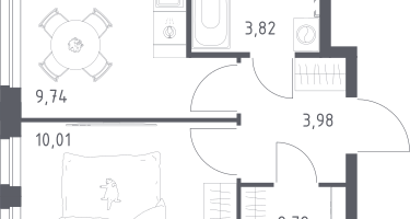 1-к. квартира, 30&nbsp;м²