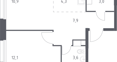 Студия, 41&nbsp;м²