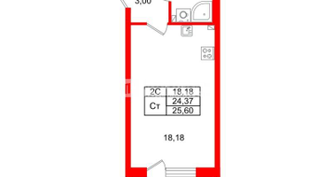 Студия, 24 м²