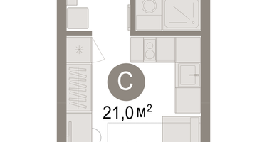 Студия, 21&nbsp;м²