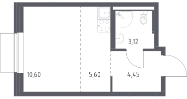 Студия, 23&nbsp;м²