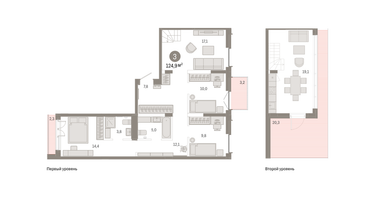 3-к. квартира, 125&nbsp;м²