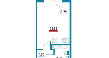 Студия, 28&nbsp;м²