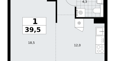 Студия, 39&nbsp;м²