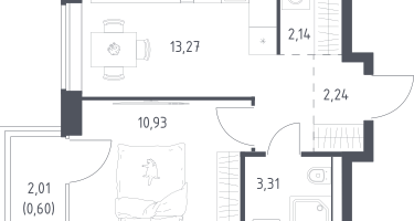 1-к. квартира, 32&nbsp;м²