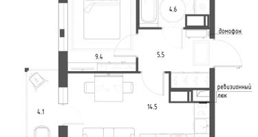 1-к. квартира, 35&nbsp;м²