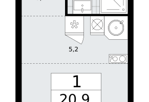 Студия, 20&nbsp;м²