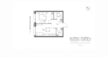 1-к. квартира, 37&nbsp;м²