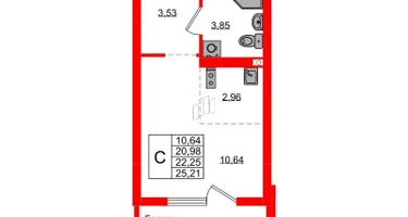 Студия, 22&nbsp;м²