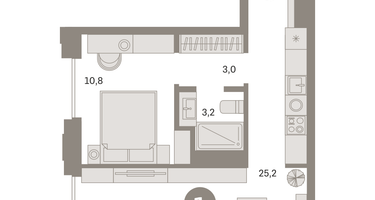 1-к. квартира, 45&nbsp;м²