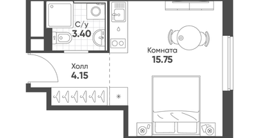 Студия, 23&nbsp;м²