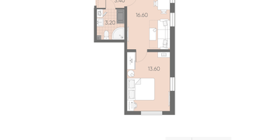 1-к. квартира, 36 м²