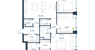 3-к. квартира, 106 м²