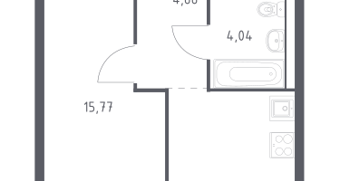 1-к. квартира, 34&nbsp;м²