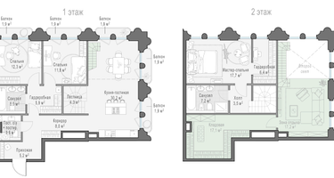 1-к. квартира, 89&nbsp;м²