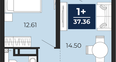 1-к. квартира, 35 м²