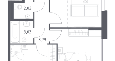 Студия, 51&nbsp;м²
