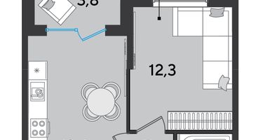 1-к. квартира, 37 м²