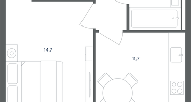1-к. квартира, 38 м²