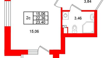 Студия, 22&nbsp;м²