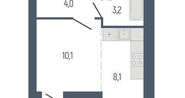 Студия, 28 м²